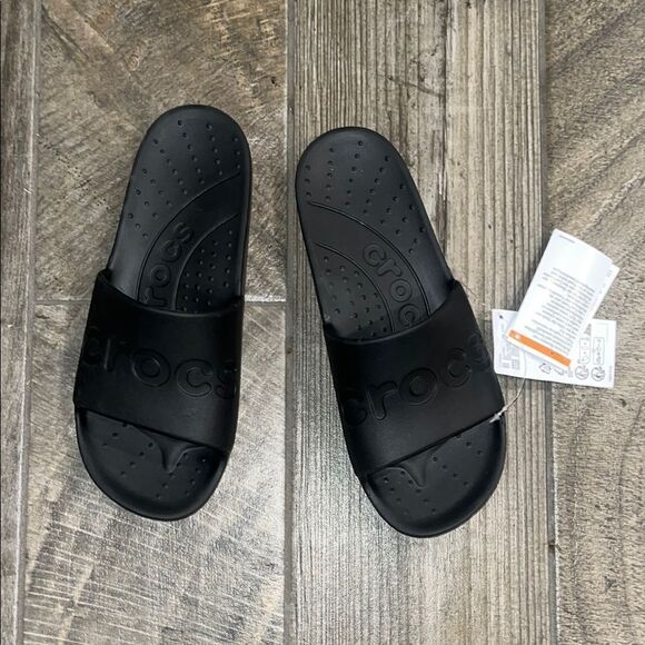 Nwt CROCS Unisex Black Slide Sandals - Picture 2 of 3